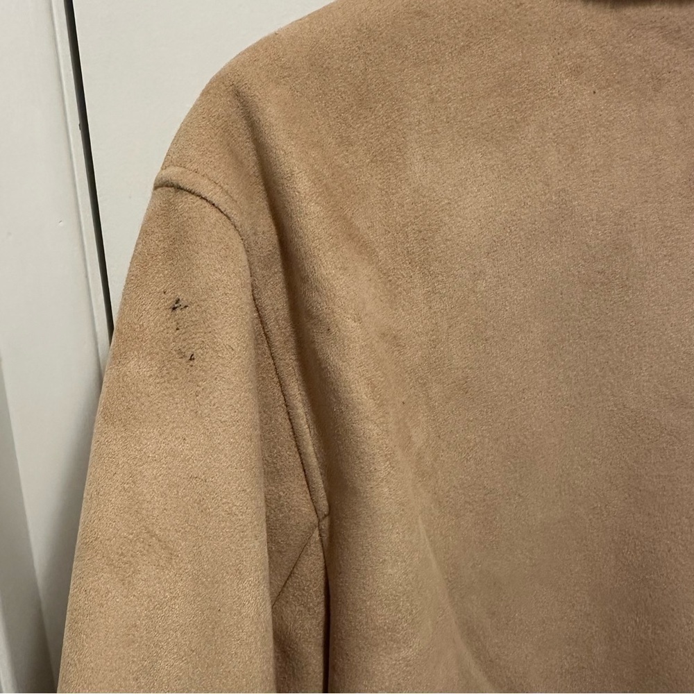 Weatherproof L Soft Faux Fur Lined Jacket Coat Collared Tan Zip Snaps Pocket - Picture 9 of 9